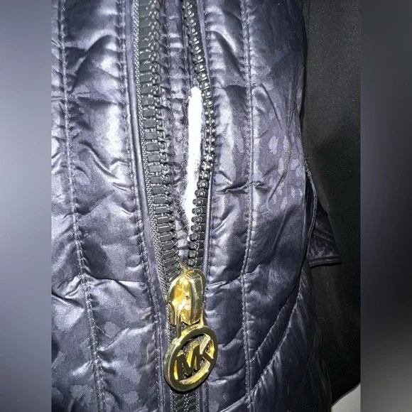 Michael Kors Womens Down Puffer Coat, Black w/leopard Print Size 2XL RN 79675 - Picture 15 of 15